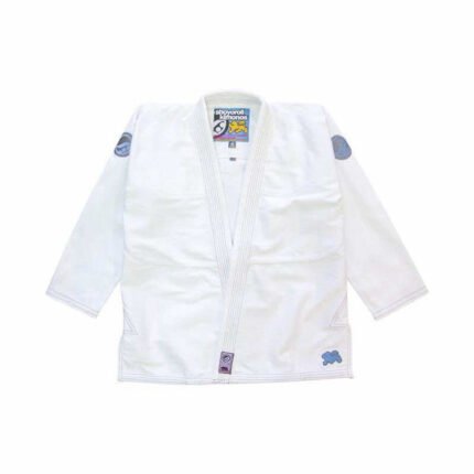 Shoyoroll Batch 90 BJJ Gi in White Skies V2 retro design, featuring pearl weave top and cotton twill pants for Brazilian Jiu-Jitsu training.