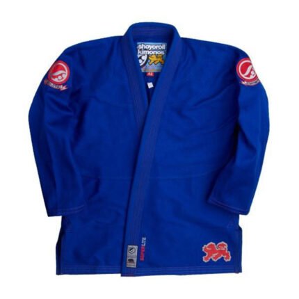 Shoyoroll Batch 41 SuperLite Retro BJJ Gi, displayed front view. The gi features a clean, classic design with bold retro patches and embroidery on the chest, shoulders, and sleeves. Made from lightweight, breathable fabric with a minimalistic style perfect for training or competition.