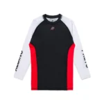Rash Guard for Training – Albino & Preto Accelerate LS & Shorts White-Black-Red - Image 2