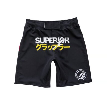 Shoyoroll Federation fitted shorts black designed for Brazilian Jiu Jitsu no-gi training