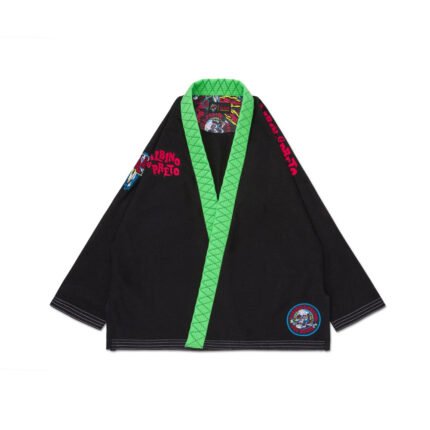 Gi Albino and Preto Till Death black BJJ gi with premium pearl weave jacket