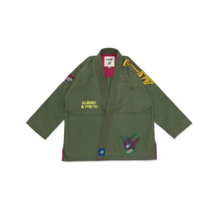 IBJJF legal BJJ gi Albino and Preto Gundam Wing Olive