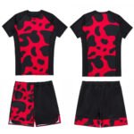 Jiu jitsu rash guard fitted short Dart Camo Albino Preto Black Red