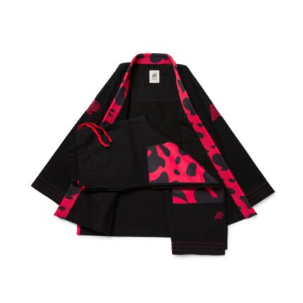 Best BJJ gi Albino and Preto Dart Camo Black Red pearl weave gi