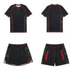 No gi Albino and Preto Elektronic rash guard short sleeve and shorts for training