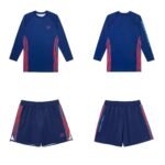No-Gi rash guard long sleeve and grappling shorts by Albino & Preto Wrasse in navy for BJJ training