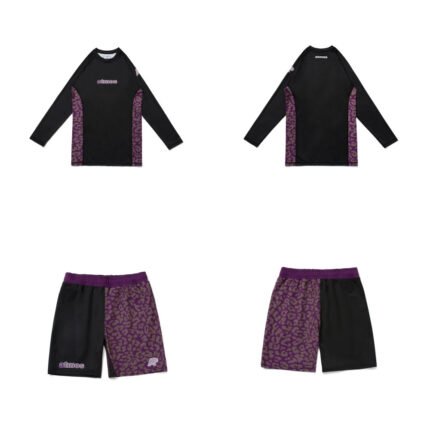 Breathable rash guard Albino and Preto x Atmos long sleeve and shorts set moisture-wicking, lightweight, durable compression gear for BJJ training and competition
