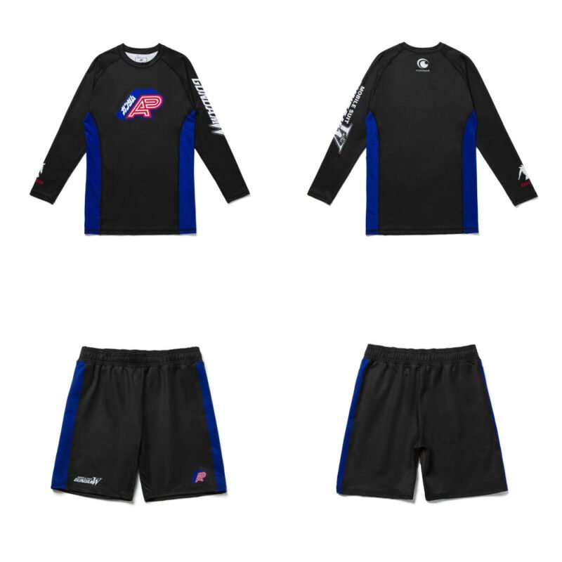 Grappling rash guard LS fitted shorts Albino and Preto Gundam Wing