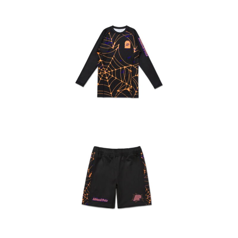 Albino & Preto Zombie Call rash guard LS and shorts BJJ gear