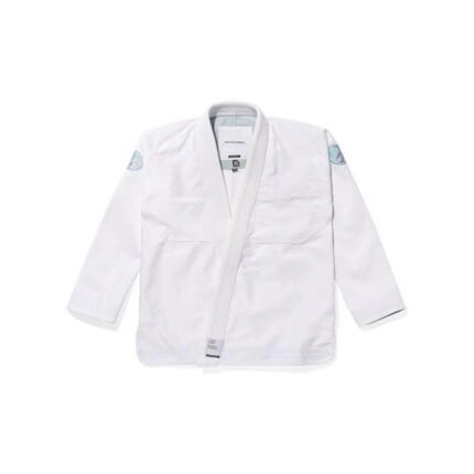 450 GSM BJJ gi Shoyoroll Quick Strike III PMB III Blue Pink on White front view
