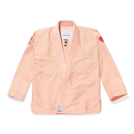 Brazilian Jiu Jitsu gi Shoyoroll Quick Strike IV Hessonite Pastel Peach front view