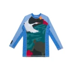 Albino and Preto Origami Rash Guard LS and shorts (Lobelia Blue) - Image 2