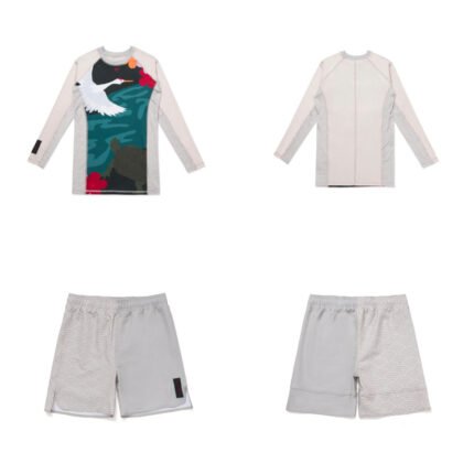 Albino and Preto Rash Guard Premium BJJ gear for performance, comfort, and style.