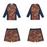 Stylish BJJ rash guard and shorts Albino Preto A&P Sig Zane FITTED Blue