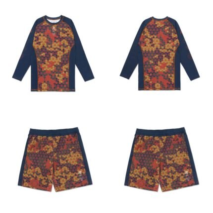 Stylish BJJ rash guard and shorts Albino Preto A&P Sig Zane FITTED Blue