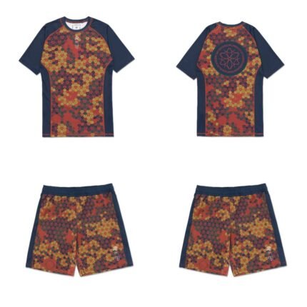 Rash guard set Albino Preto A&P x Sig Zane FITTED Blue BJJ no gi