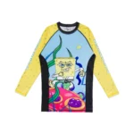 Albino and Preto A&P x Spongebob SquarePants 2 BJJ MMA Rash Guard LS (Adult) and shorts - Image 2