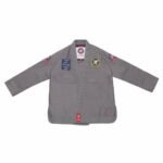 Bjj Gi grey military specification version of Albino and Preto Batch 60 featuring tonal tactical embroidery.