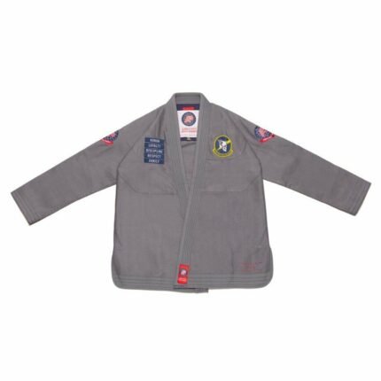 Bjj Gi grey military specification version of Albino and Preto Batch 60 featuring tonal tactical embroidery.