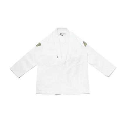 BJJ Gi Destination Albino and Preto Batch #88 white Brazilian Jiu Jitsu uniform front view
