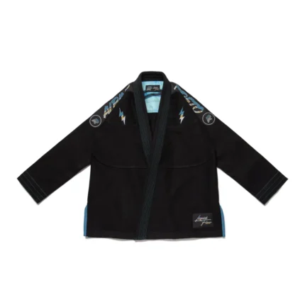 Liquid Flow BJJ Gi Albino and Preto Batch #89 black Brazilian Jiu Jitsu uniform front view
