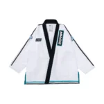Albino and Preto Apex BJJ Gi White for Brazilian Jiu Jitsu training and competition