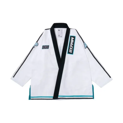 Albino and Preto Apex BJJ Gi White for Brazilian Jiu Jitsu training and competition