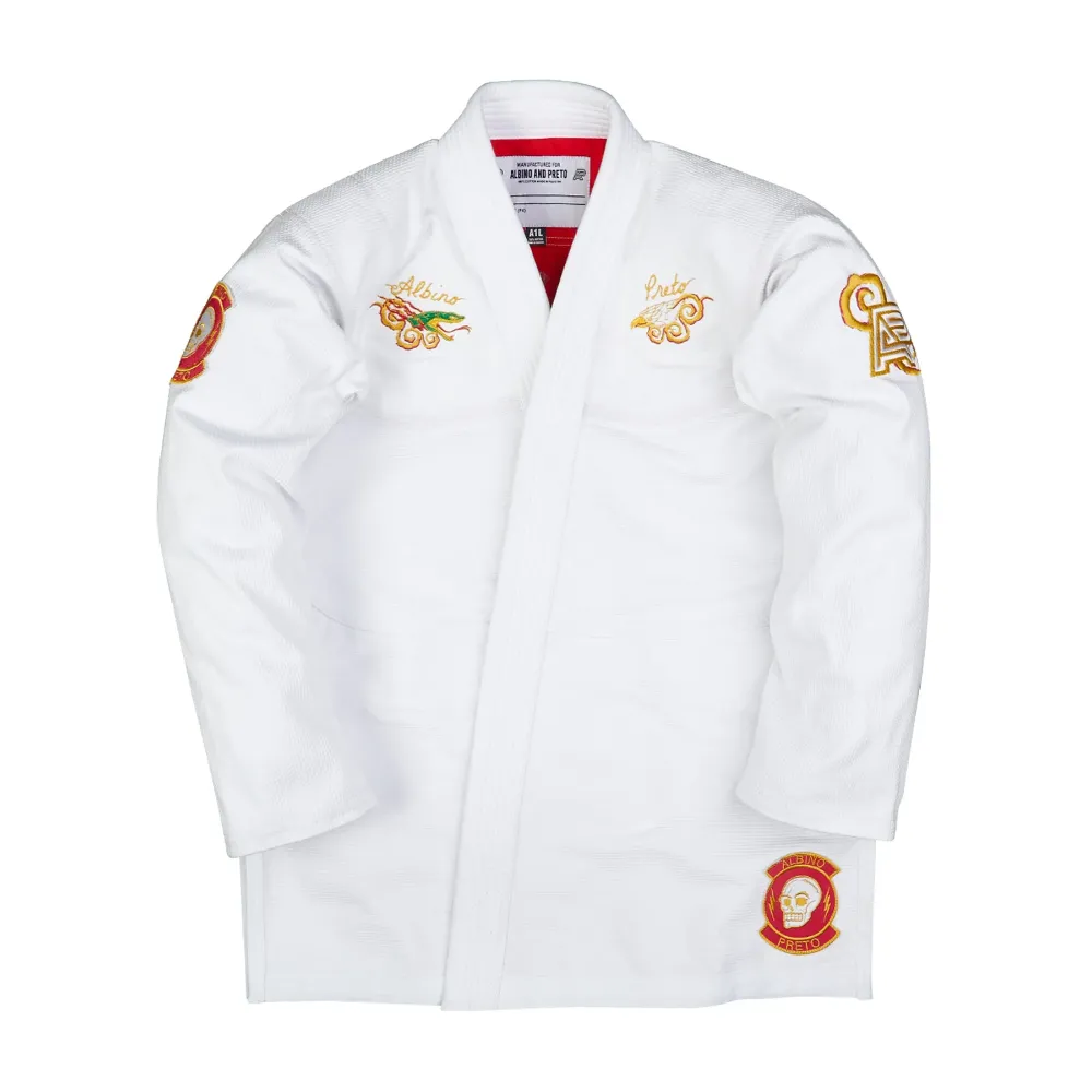 Bjj Gi Souvenir White Albino and Preto Batch #38 Bjj Gi Souvenir White Albino and Preto Batch #38 Brazilian Jiu Jitsu gi for training and competition
