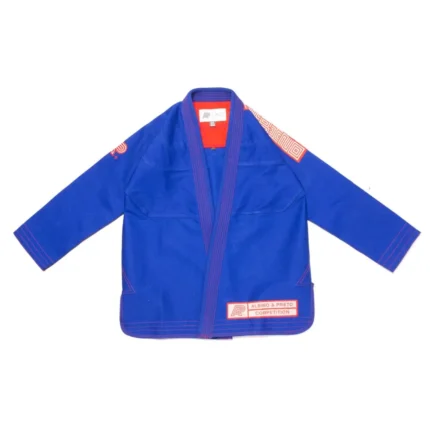 Bjj Gi Q3 Competition blue version of Albino and Preto Batch 54 featuring high-density tournament embroidery.