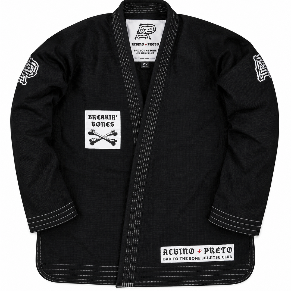 BJJ Gi BTTB Albino and Preto Batch #40 Black BJJ Gi BTTB Albino and Preto Batch #40 Black premium Brazilian Jiu-Jitsu gi for training and competition