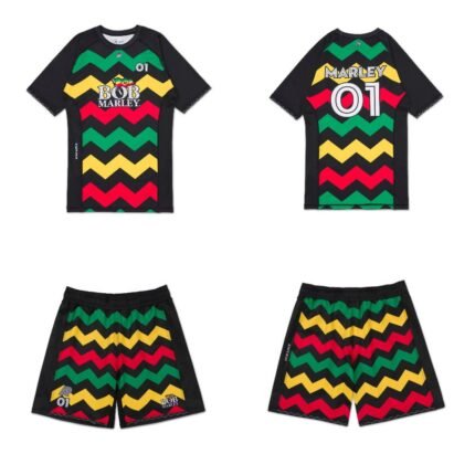Rash Guard Shorts Bjj MMA set Albino and Preto A&P x Bob Marley grappling apparel
