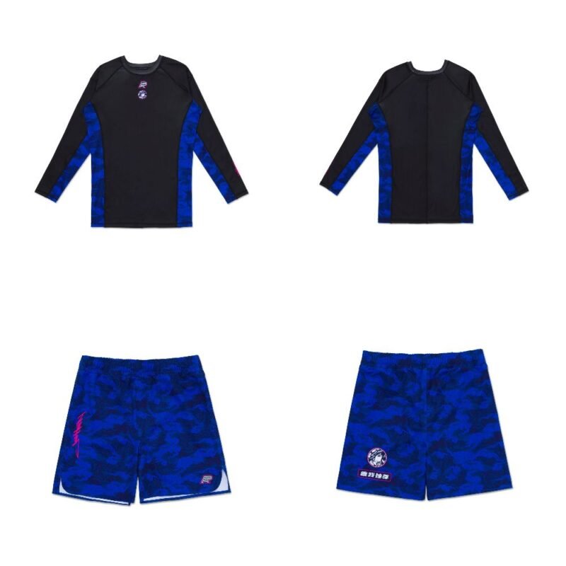 Jahan BJJ Rash Guard by Albino and Preto A&P x Jahan long sleeve rash guard and grappling shorts set