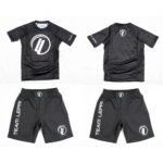 BJJ No Gi SS shorts set by Albino and Preto A&P x Lucas Lepri short sleeve rash guard and grappling shorts