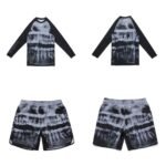 Pleasures MMA Rash Guard set Albino & Preto Batch #80 long sleeve rash guard and shorts no-gi MMA training gear