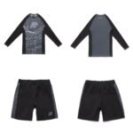 BJJ MMA Building Blocks LS Rash Guard and shorts by Albino & Preto Batch #82 no gi training set