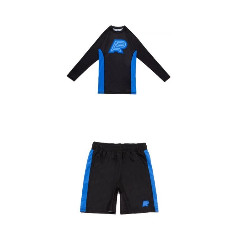 Herringbone Classic BJJ MMA Rash Guard LS and shorts by Albino & Preto Batch #83 no gi training set