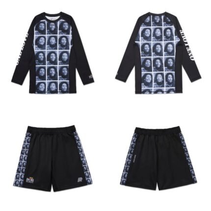 Marley Rash Guard shorts BJJ MMA set Albino and Preto A&P x Bob Marley grappling apparel