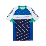 Albino and Preto RNG BJJ MMA set Comp Rash Guard SS and shorts - Image 2
