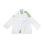 Bjj Herringbone Classic Albino and Preto Batch #98 green white Brazilian Jiu-Jitsu gi with bag training uniform