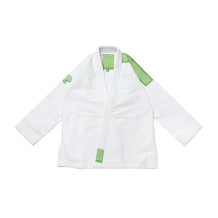Bjj Herringbone Classic Albino and Preto Batch #98 green white Brazilian Jiu-Jitsu gi with bag training uniform