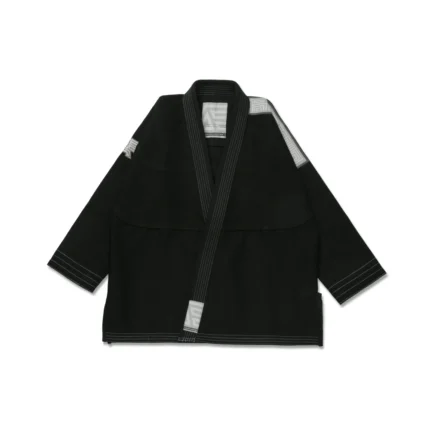 Earl Grey Bjj Gi Albino and Preto Herringbone Classic Black Brazilian Jiu Jitsu kimono front view