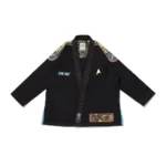 Star Trek BJJ Gi Albino and Preto Batch #100 black Gi with bag showing premium stitching and high-performance Brazilian Jiu Jitsu uniform