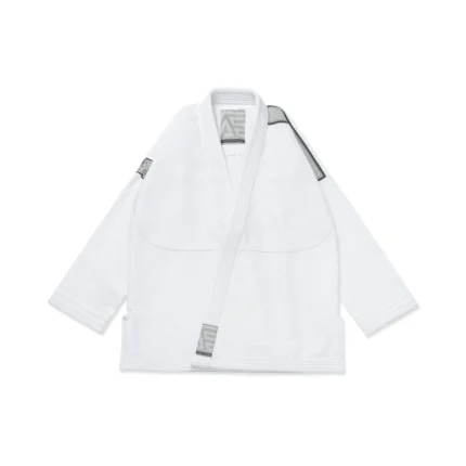Bjj Earl Grey Gi Albino and Preto Herringbone Classic White with bag front view