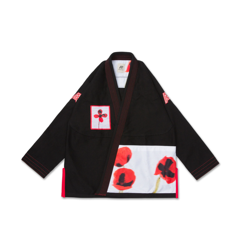 Floral Fury Bjj Gi Albino and Preto Black with Bag Floral Fury Bjj Gi Albino and Preto Black with Bag premium Brazilian Jiu Jitsu competition gi