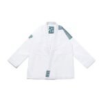 BJJ Gi Classic White Albino and Preto Batch #106 Tri-Color Herringbone premium Brazilian Jiu Jitsu gi with bag
