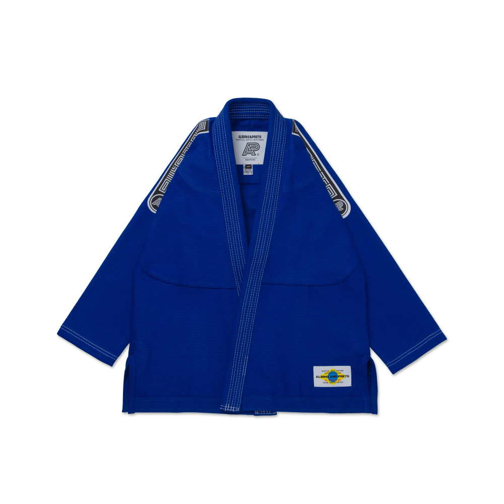 MIL BJJ Gi SP Brazil DP.1 Blue with Bag Albino and Preto MIL BJJ Gi SP Brazil DP.1 Blue with Bag by Albino and Preto for Brazilian Jiu-Jitsu training and competition