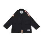 Series 9 BJJ Gi Albino and Preto Brazil black kimono with bag IBJJF competition Brazilian Jiu-Jitsu gi front view