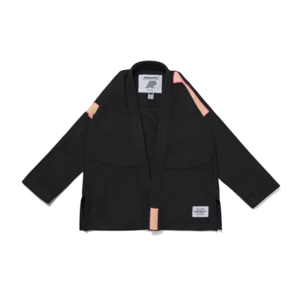 Series 9 BJJ Gi Albino and Preto Brazil black kimono with bag IBJJF competition Brazilian Jiu-Jitsu gi front view