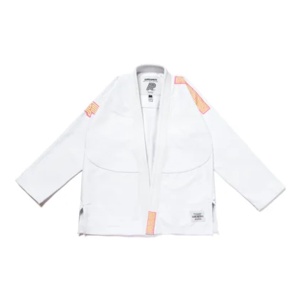 Series 9 Brazil BJJ Gi Albino and Preto white kimono with bag IBJJF Brazilian Jiu-Jitsu gi front view