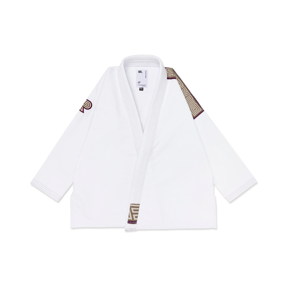 BJJ POC Gi White Herringbone Classic with Bag Albino and Preto POC BJJ Gi White Herringbone Classic Gi with Bag